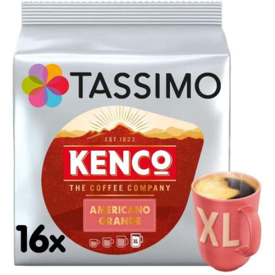 Tassimo Kenco Americano Grande Cialde Kopi (kemasan 5, total 80 kapsul kopi)